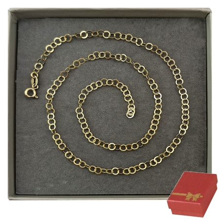 ŁAŃCUSZEK SREBRNY KÓŁECZKA 42 CM DIAMENTOWANY SREBRO 925 ZŁOCONE